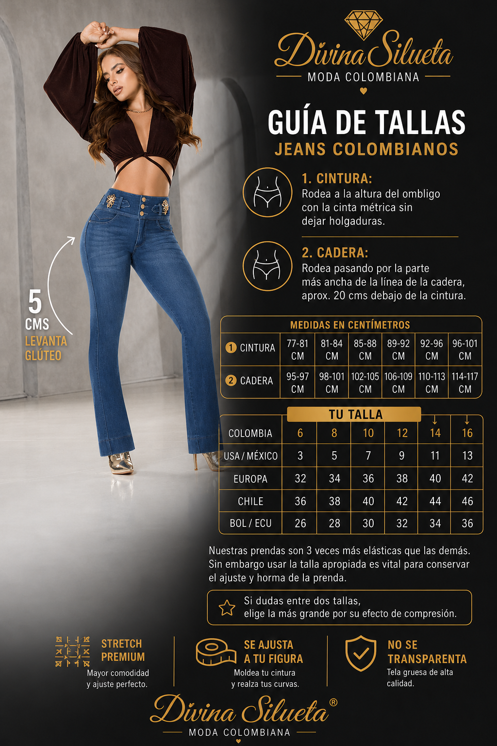 Jeans Colombiano Recto Push Up 9548 – Levanta Glúteo 5 cm | Tiro Alto