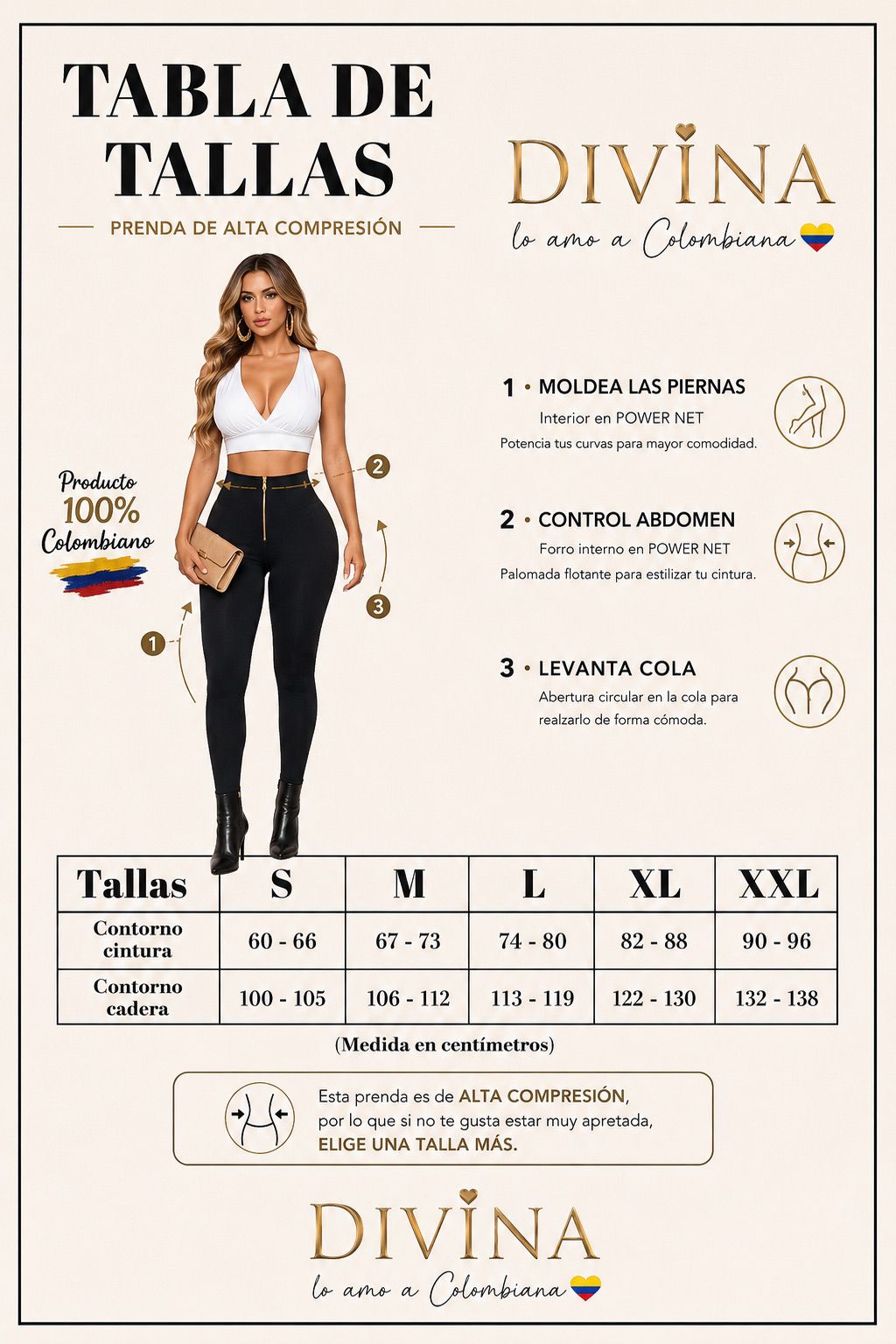 LipoLeggin Colombiano con Faja Interna de Alta Compresión