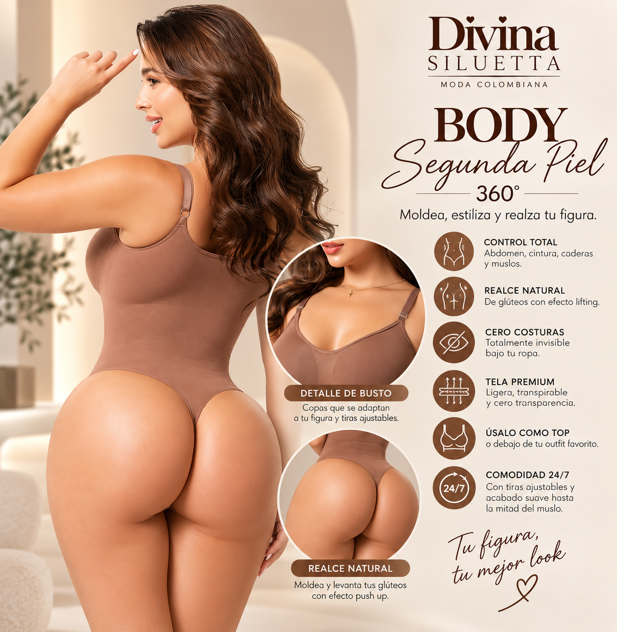 BODY SEGUNDA PIEL 360° | FAJA COLOMBIANA CON REALCE NATURAL