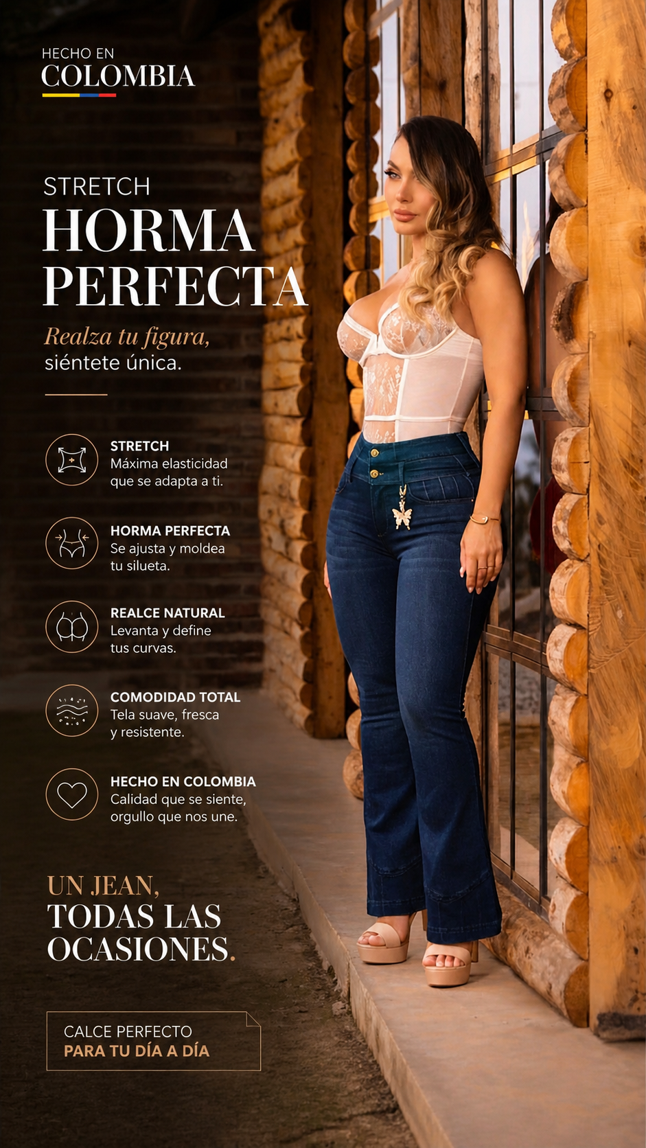 Jean Colombiano Levanta Glúteo Campana Premium – Ref. 9817