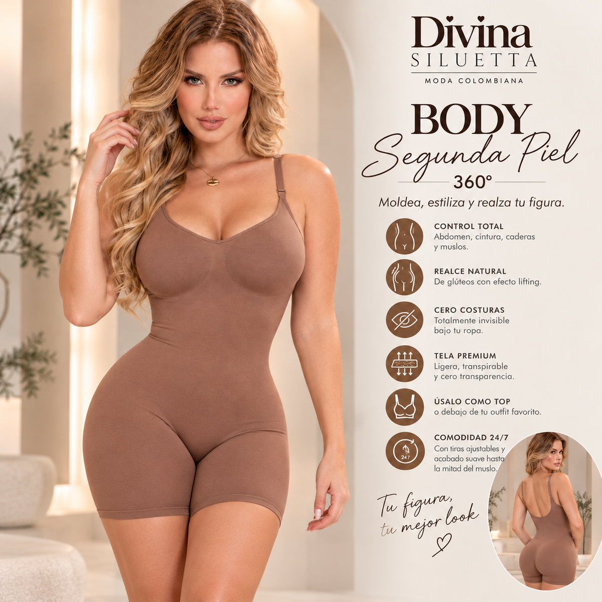 BODY SEGUNDA PIEL 360° | FAJA COLOMBIANA CON REALCE NATURAL