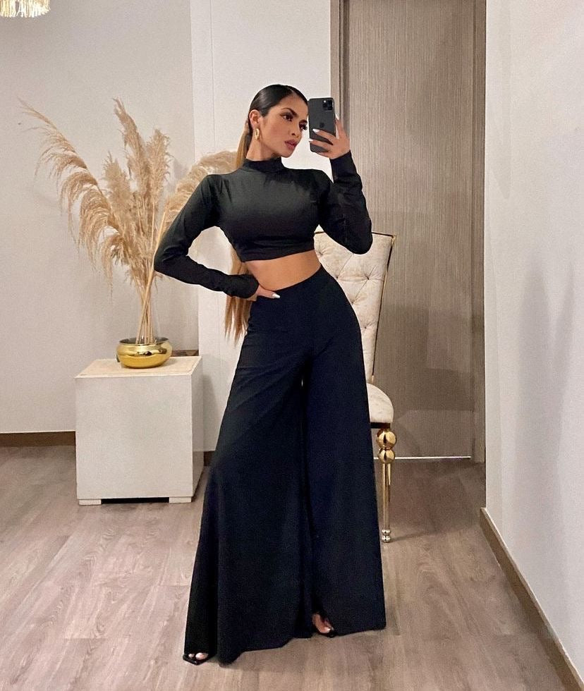 Pantalón Wide Leg negro