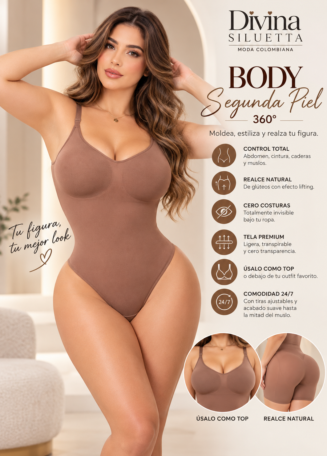 BODY SEGUNDA PIEL 360° | FAJA COLOMBIANA CON REALCE NATURAL