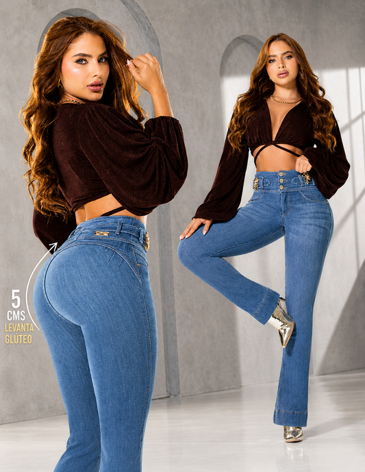 Jeans Colombiano Recto Push Up 9548 – Levanta Glúteo 5 cm | Tiro Alto