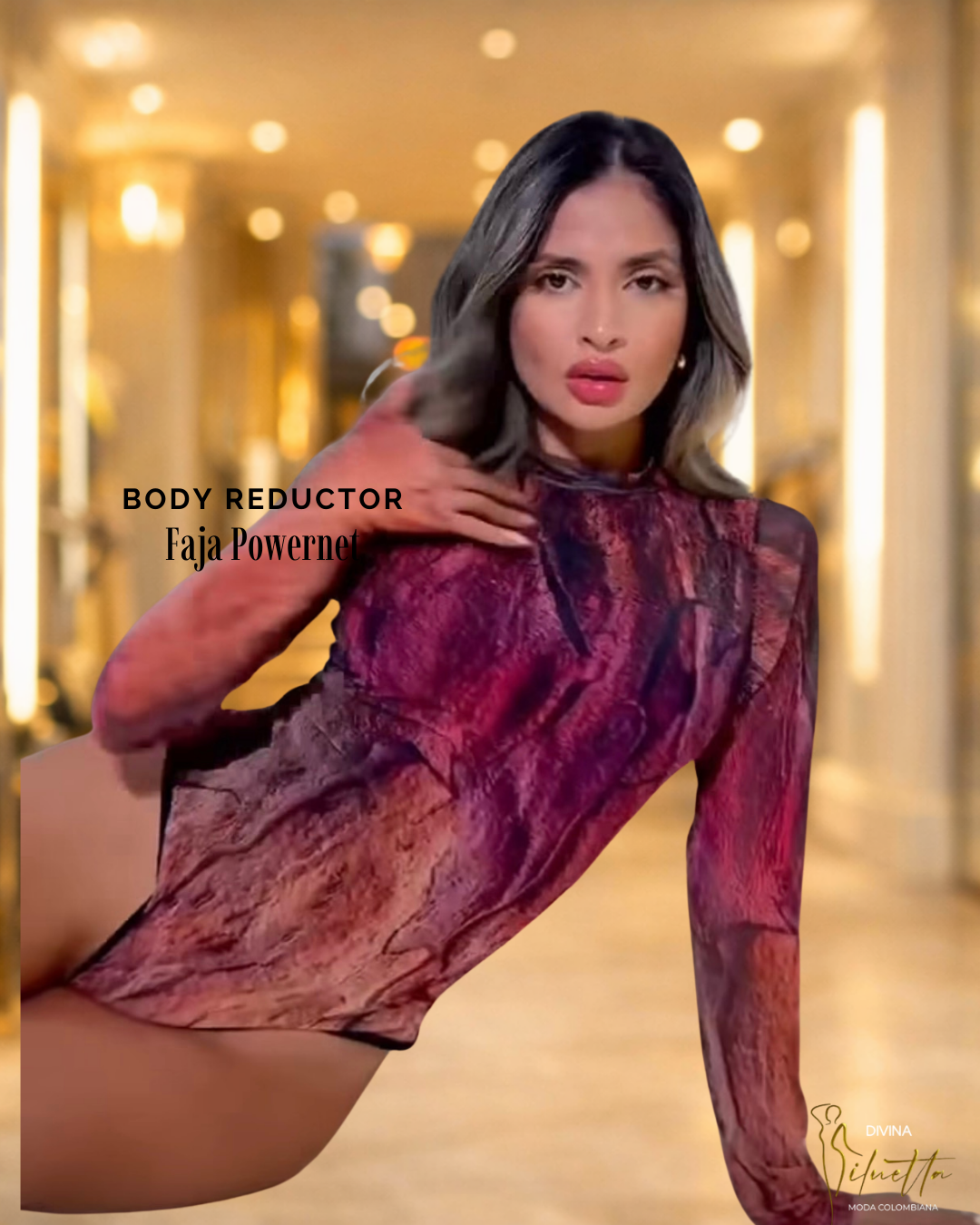 Body Reductor Manga Larga Estampado