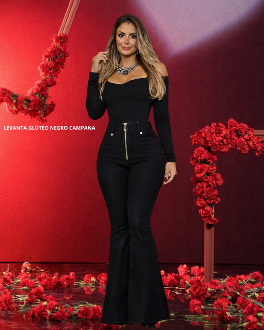 Jeans Colombianos Premium Campana – Cintura Alta con Cierre Dorado