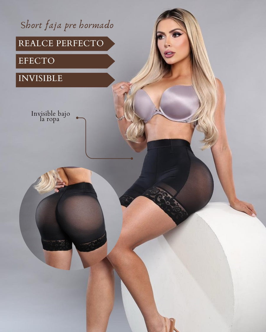 Faja short levanta glúteo