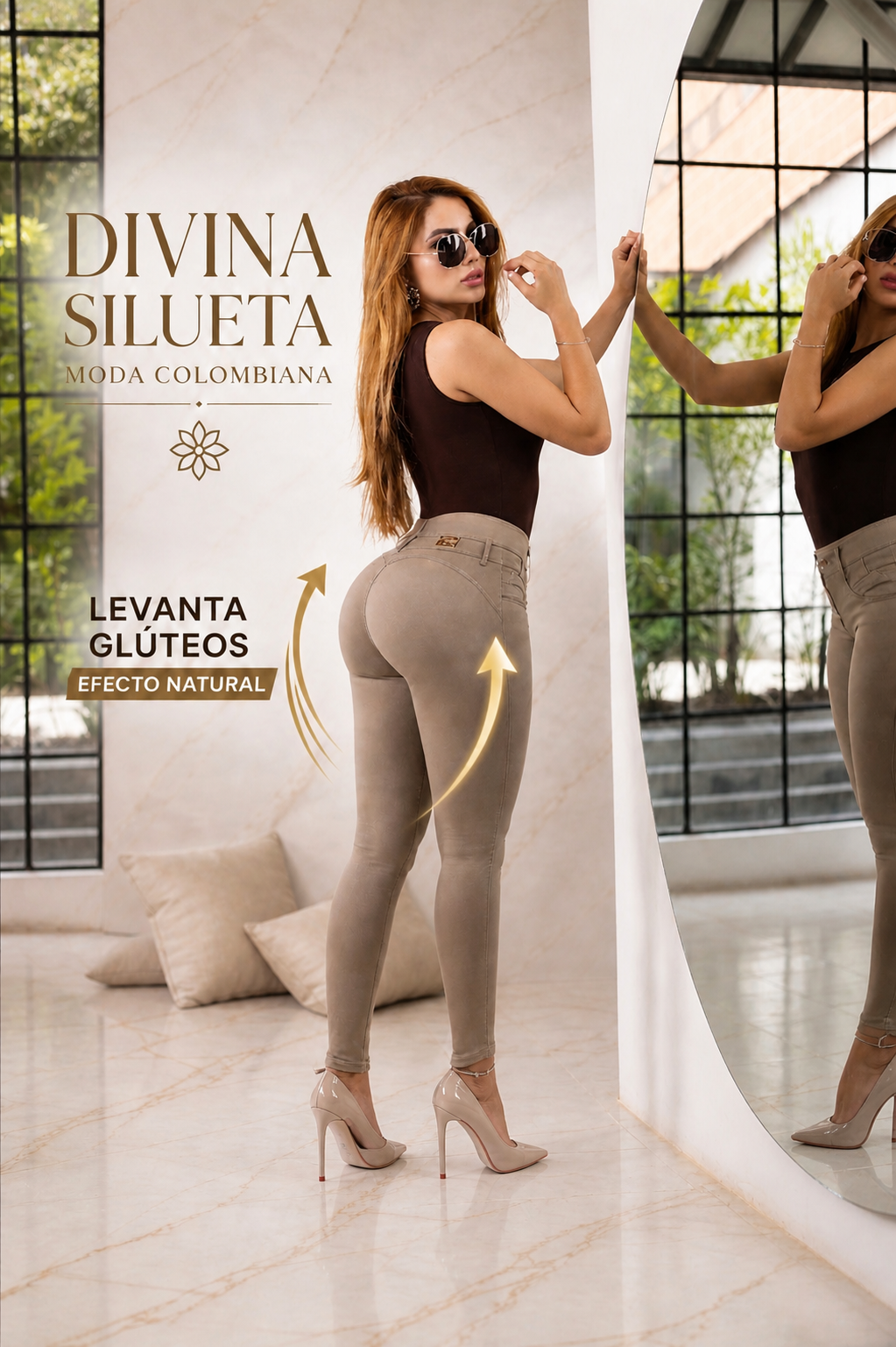 Pantalón Skinny Beige Push-Up | Horma Perfecta Colombiana