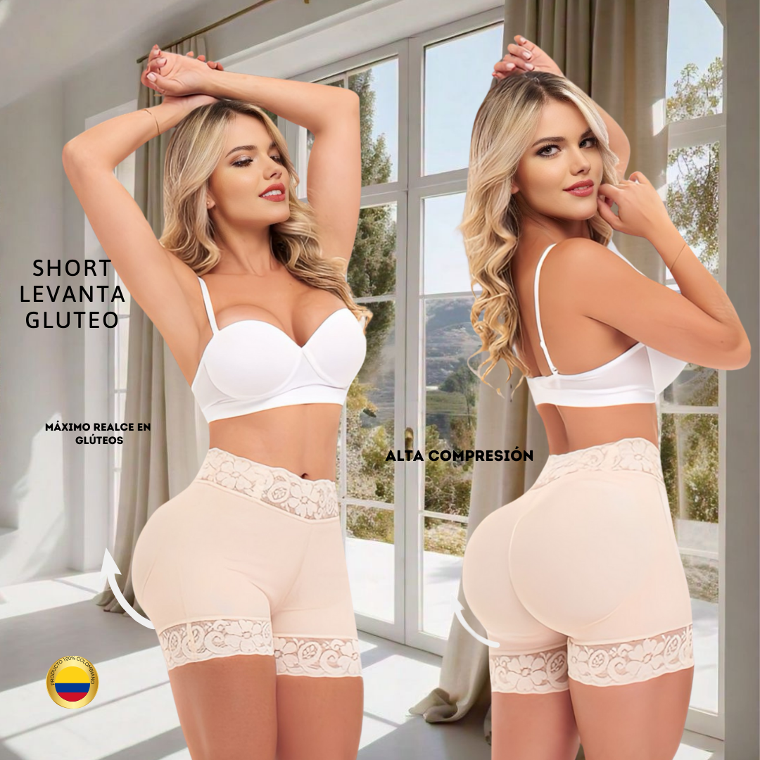 Short Alto levanta Glúteo