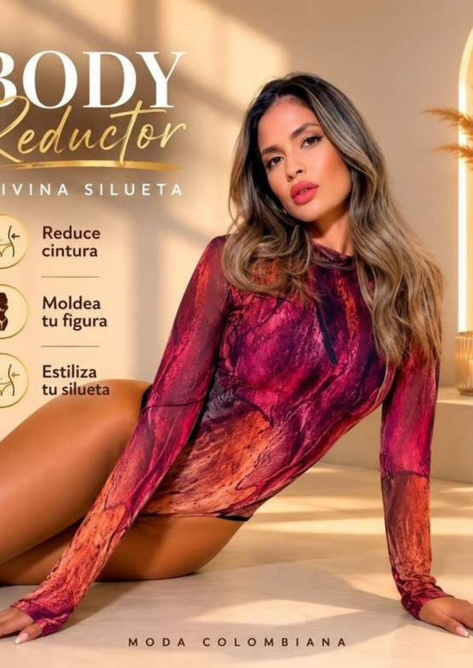 Body Reductor Manga Larga Estampado