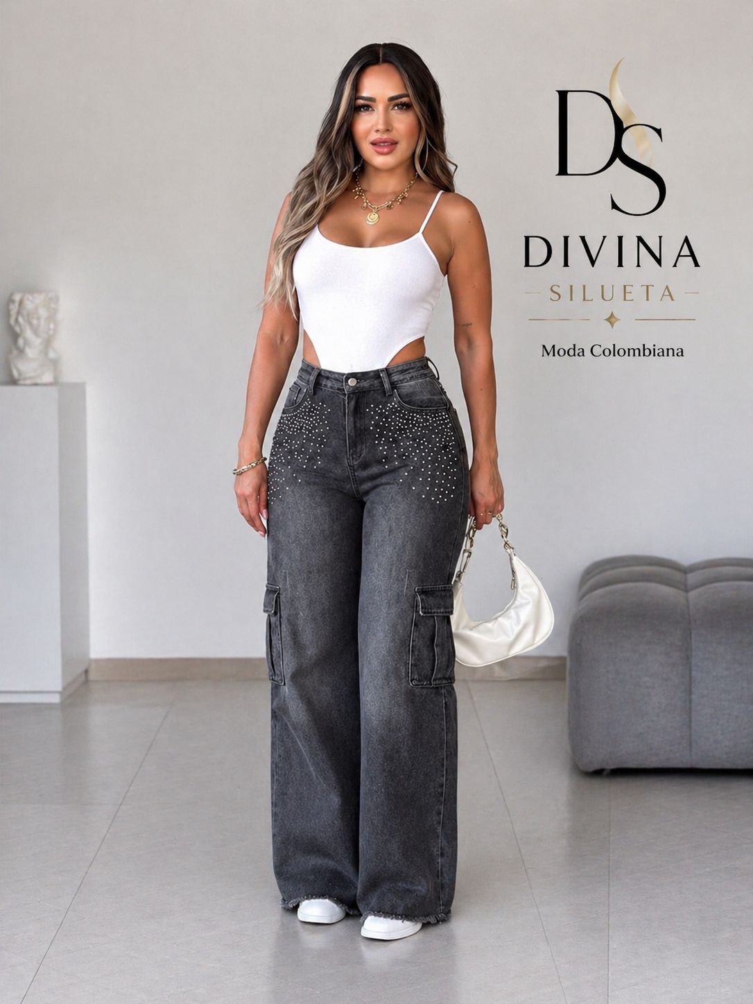 JEANS COLOMBIANOS LEVANTA GLÚTEO – CORTE WIDE LEG PREMIUM